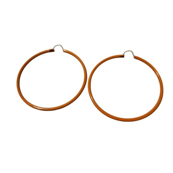 Orange Hoop Earrings  see measurements - Picture 1 of 3